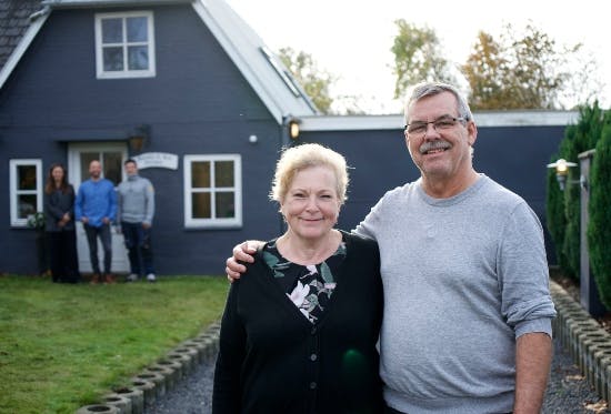 Kaj "Yesterday" Nielsen og kæresten Løkke fra "I hus til halsen".&nbsp;
