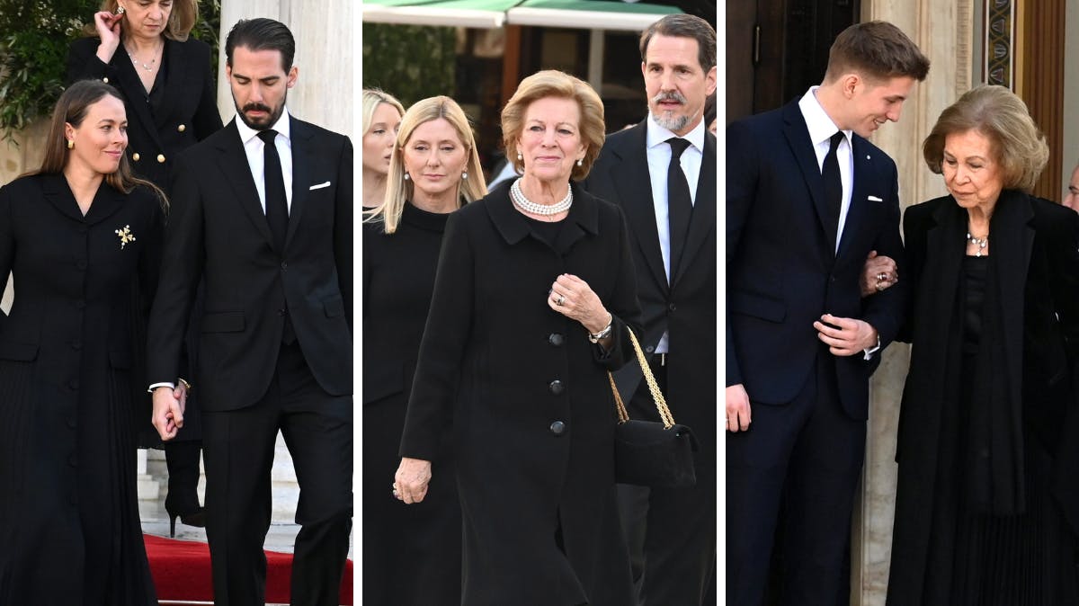 Dronning Anne-Marie og familien til mindehøjtidelighed