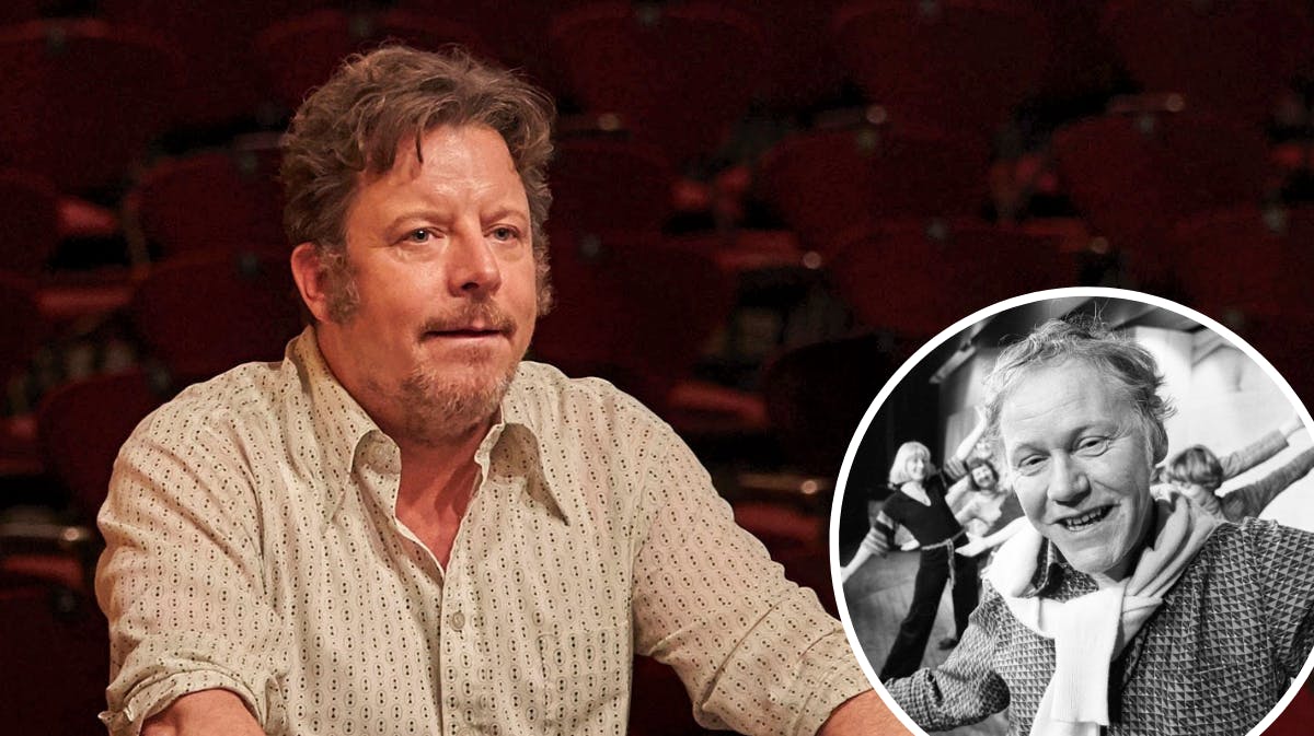 Anders W. Berthelsen i rollen som Preben Kaas (tv.) og Preben Kaas (th.)