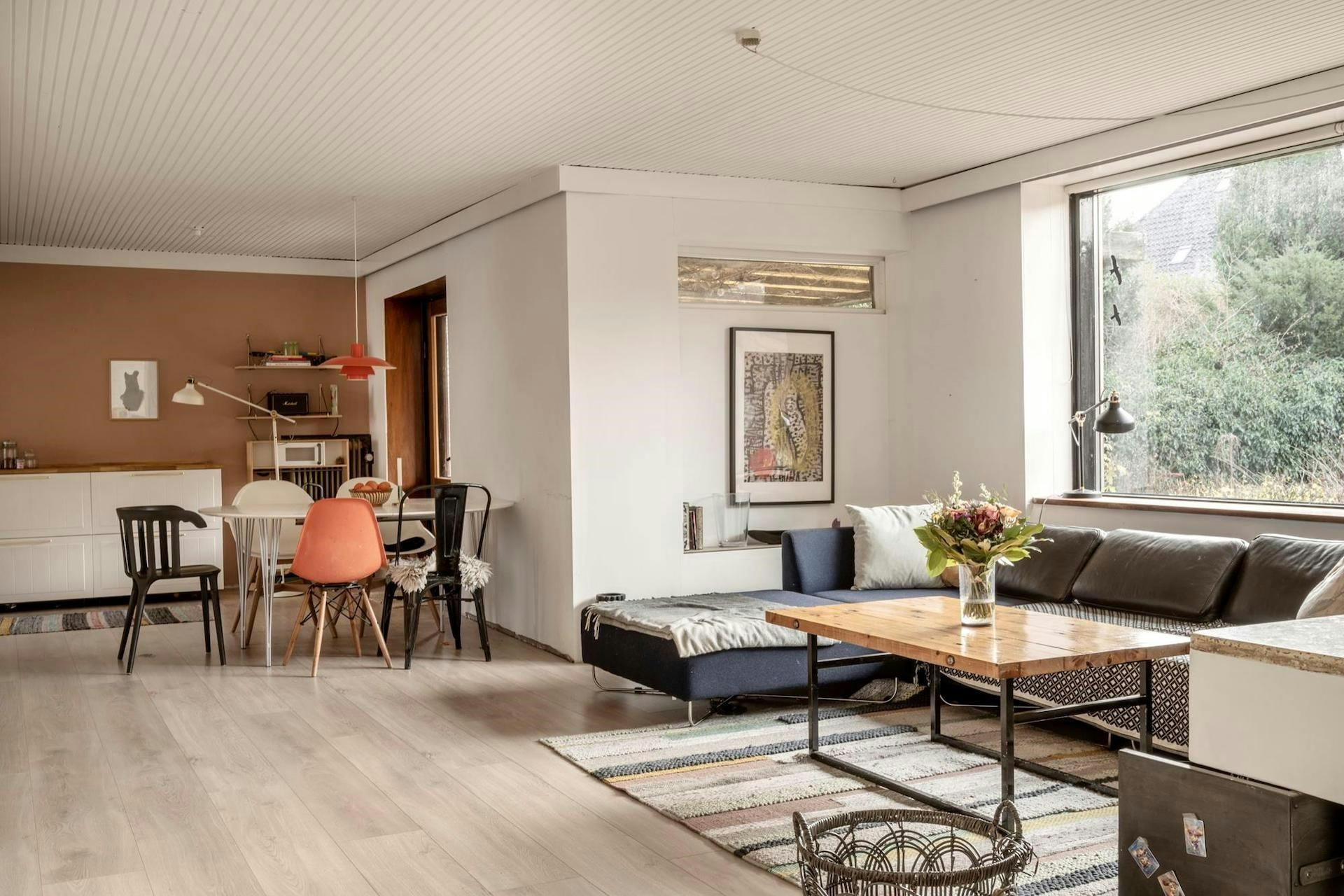 Stuen i det 113 kvadratmeter store hus