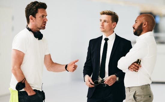 Nikolaj Lie Kaas med Esben Smed og Dar Salim