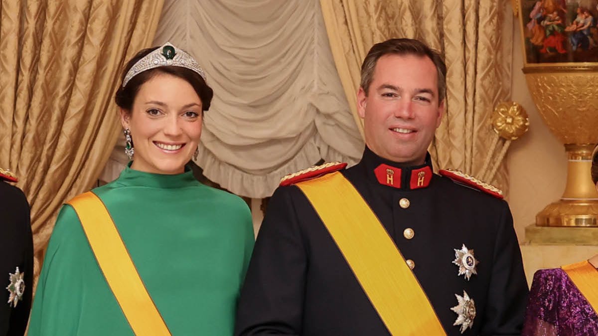 Prinsesse Alexandra med sin bror, arvestorhertug Guillaume.&nbsp;
