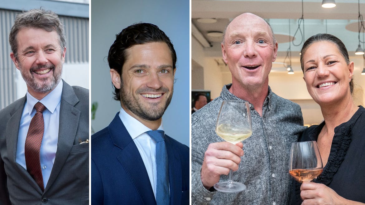Kronprins Frederik, prins Carl Philip samt Jan Friis-Mikkelsen og Mette Blomsterberg
