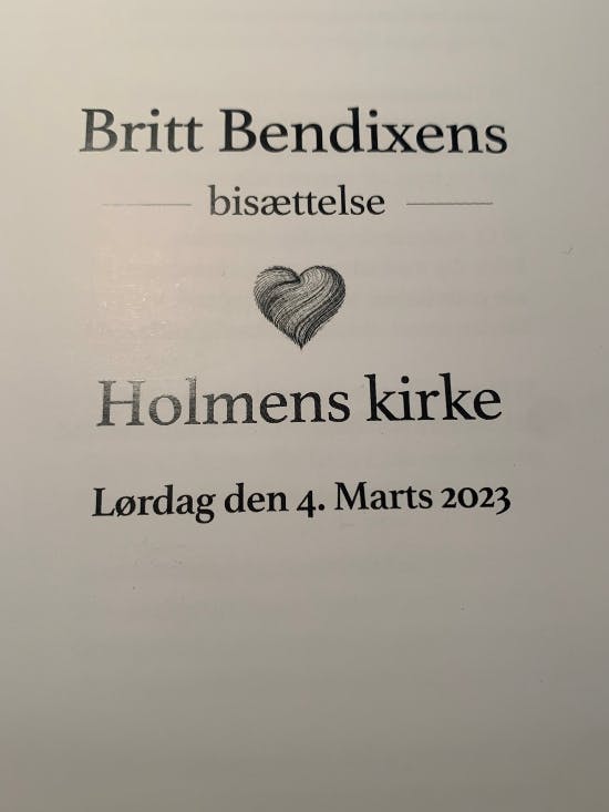 Britt Bendixens bisættelse