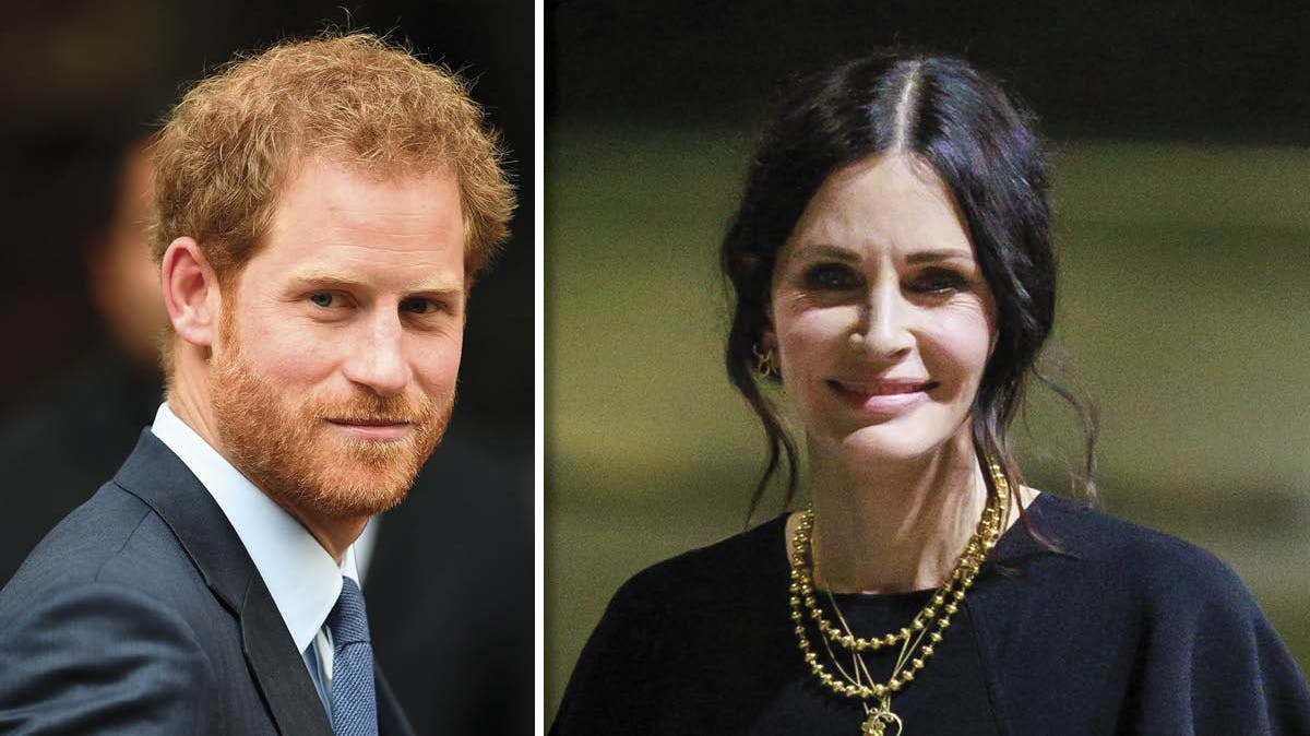 Prins Harry og Courteney Cox.
