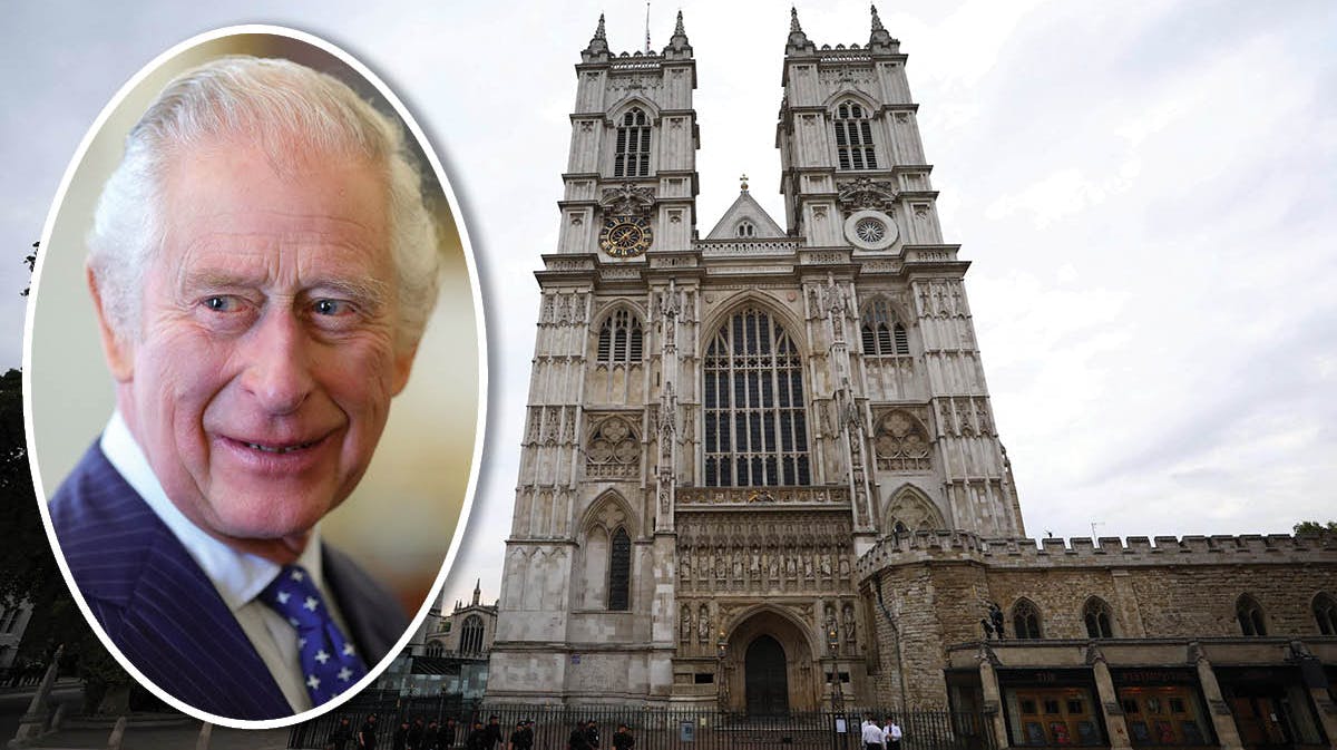 Westminster Abbey. Indsat: Kong Charles.