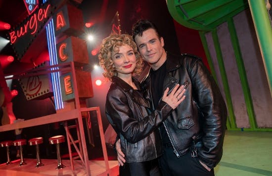 Neel Rønholt og Silas Holst til premieren på "Grease".