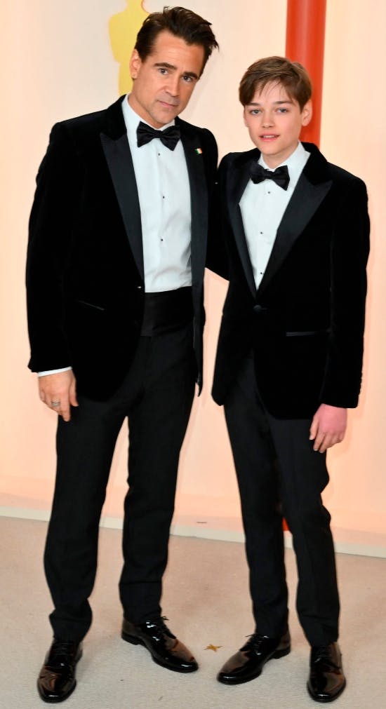 Colin Farrell og sønnen Henry på 13 år til Oscar-uddelingen.
