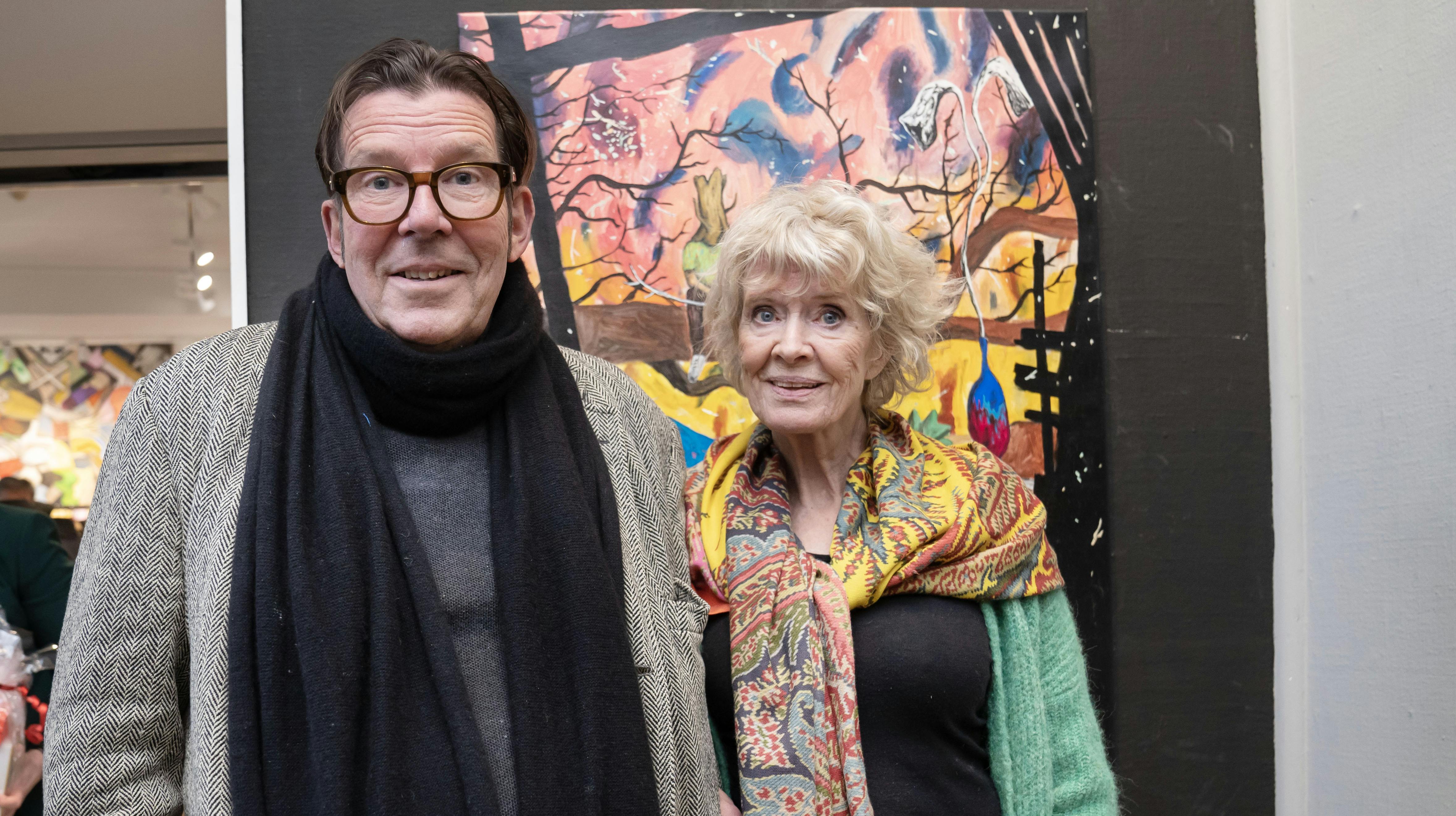 Søren Østergaard og Lisbet Lundquist ved Jesper og Alexa Bruun Rasmussens afskedsreception.