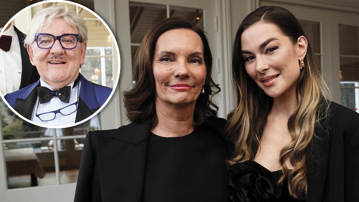 Tage Frandsen holder reception i anledning af sin 75-års fødselsdag. Her ses Janni Spies og Michala Brylov.