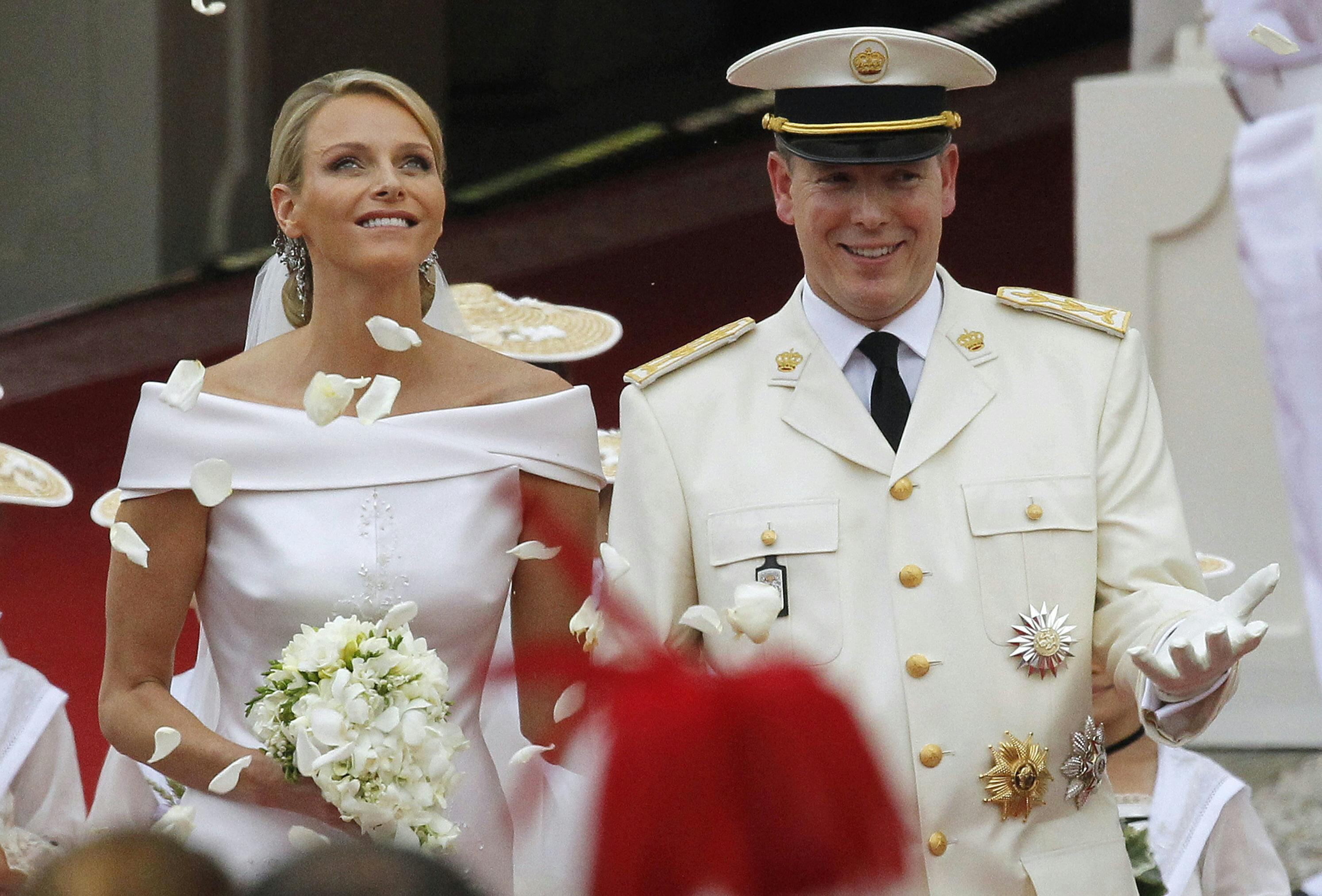 Fyrstinde Charlene og fyrst Albert ved brylluppet i 2011.&nbsp;

