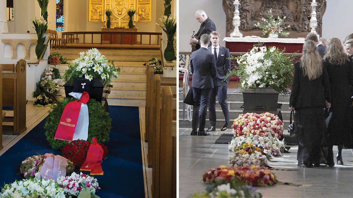 Til venstre ses Margit Brandts kiste, til højre Eriks. 