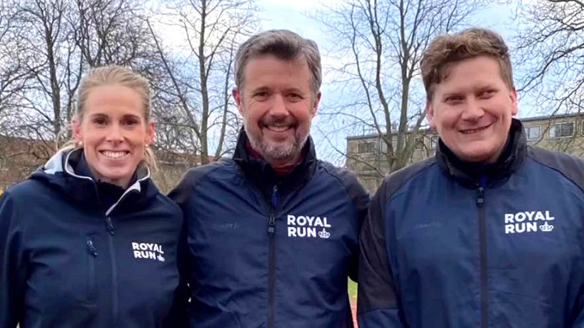 Sara Slott, kronprins Frederik og Heino Hansen.