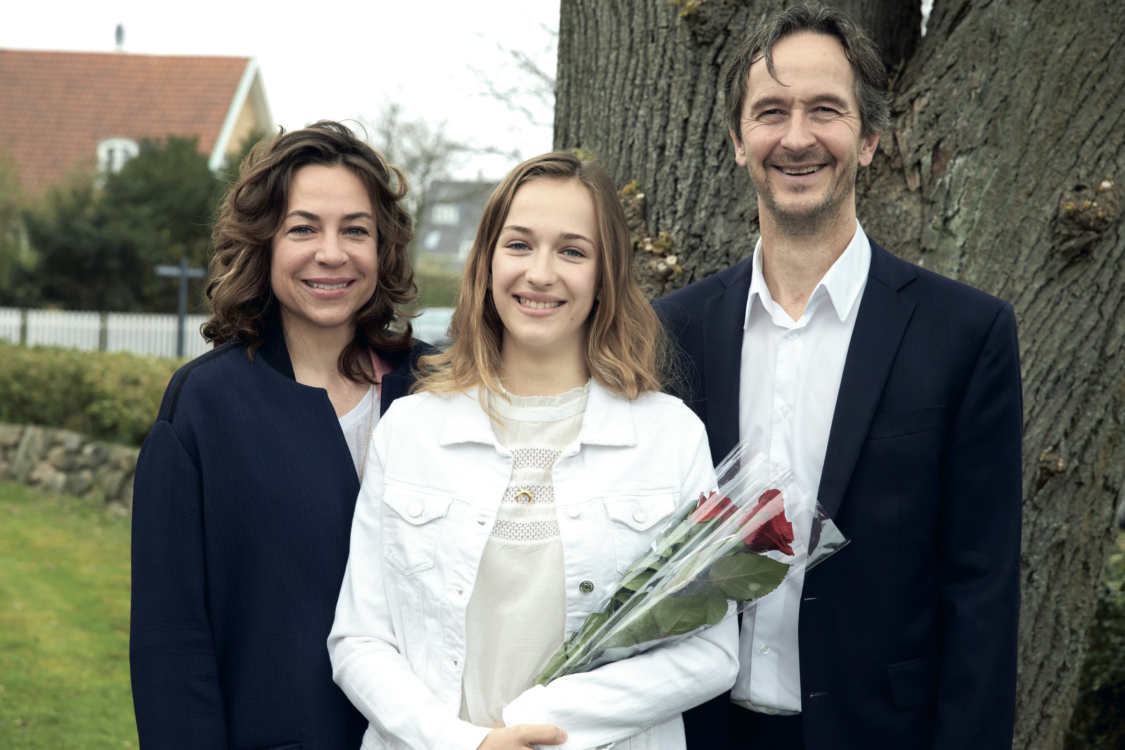 Lars Brygmann og ekskonen Katrine Salomon med Fernandas konfirmation i 2015.&nbsp;

