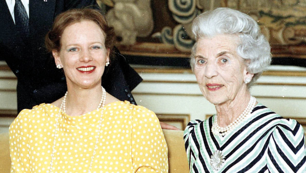Dronning Margrethe og dronning Ingrid. 