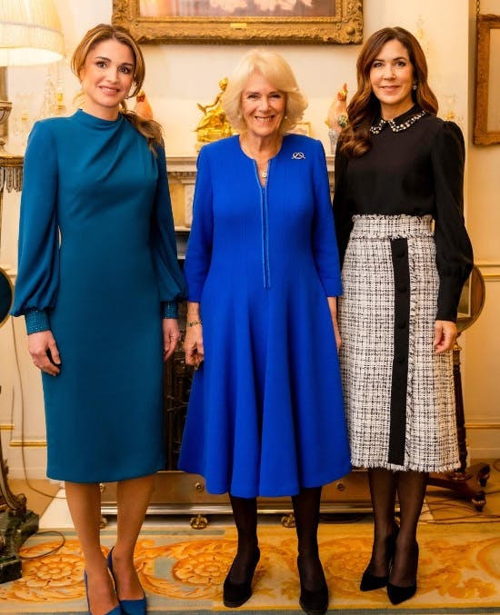 Dronning Rania, dronning Camilla og kronprinsesse Mary