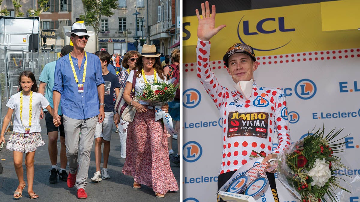 Jonas Vingegaard overrakte sin vinderbuket til prinsesse Marie. 