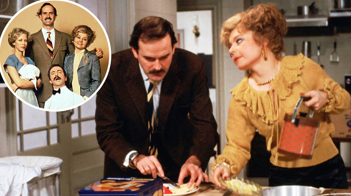John Cleese og Prunella Scales som Basil og Sybil i "Halløj på badehotellet"