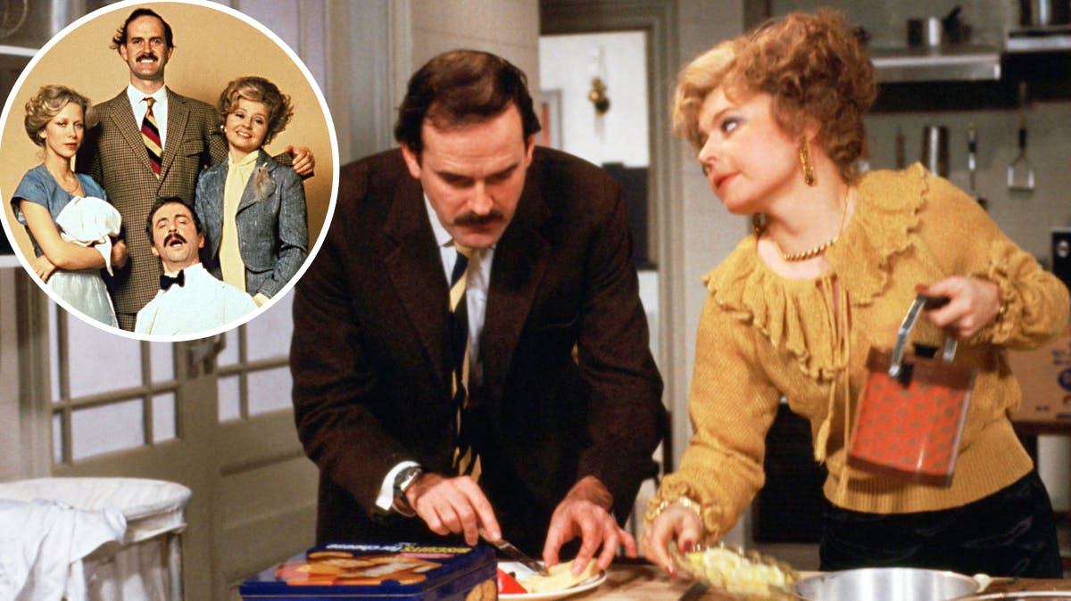 John Cleese og Prunella Scales som Basil og Sybil i "Halløj på badehotellet"
