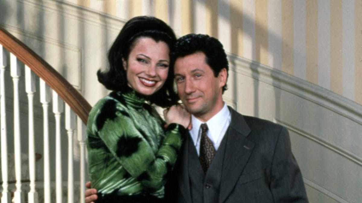 Fran Drescher som Fran Fine og Charles Shaughnessy som Maxwell Sheffield.