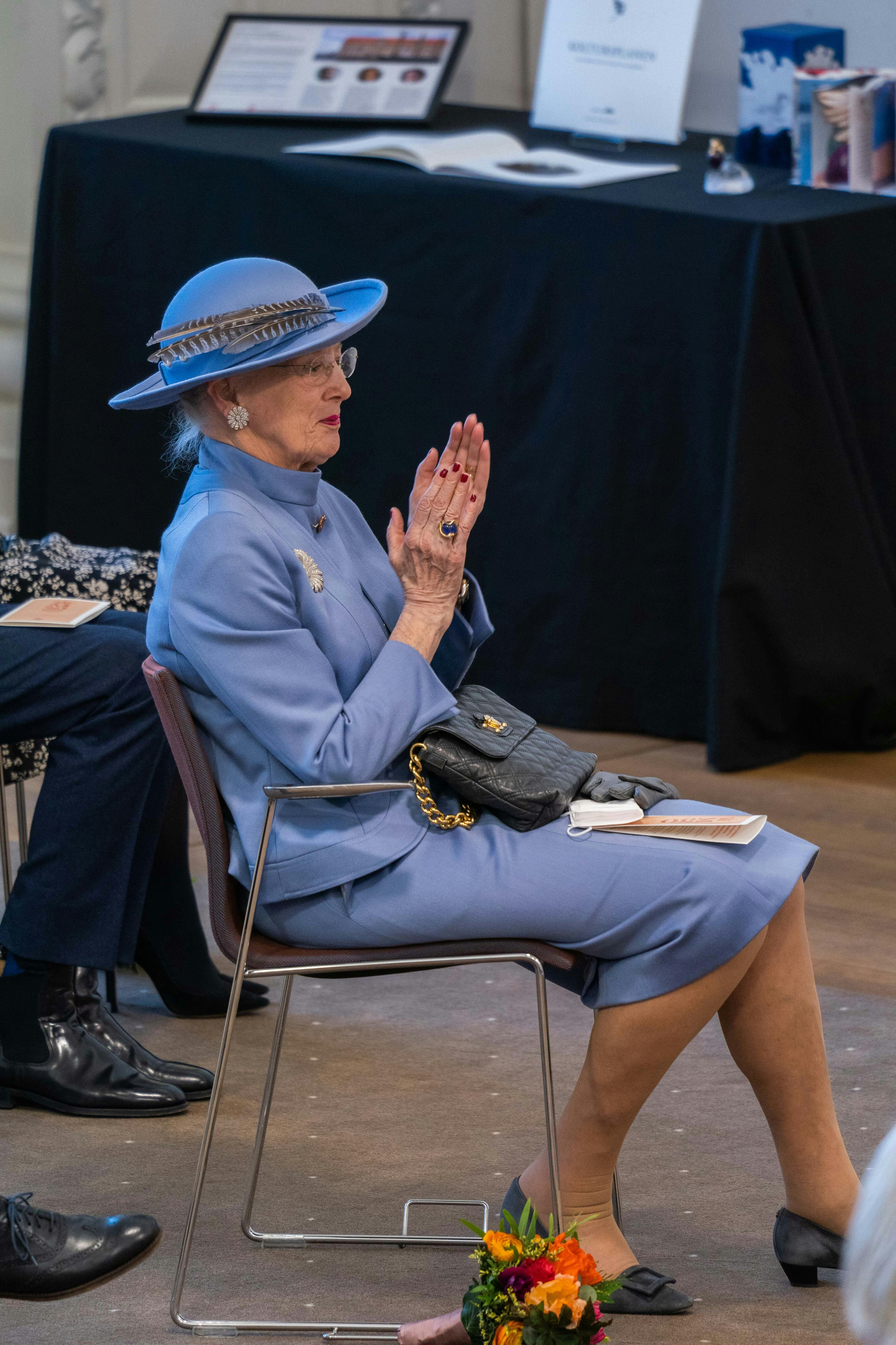 Dronning Margrethe til Folketingets officielle markering af regeringsjubilæet.
