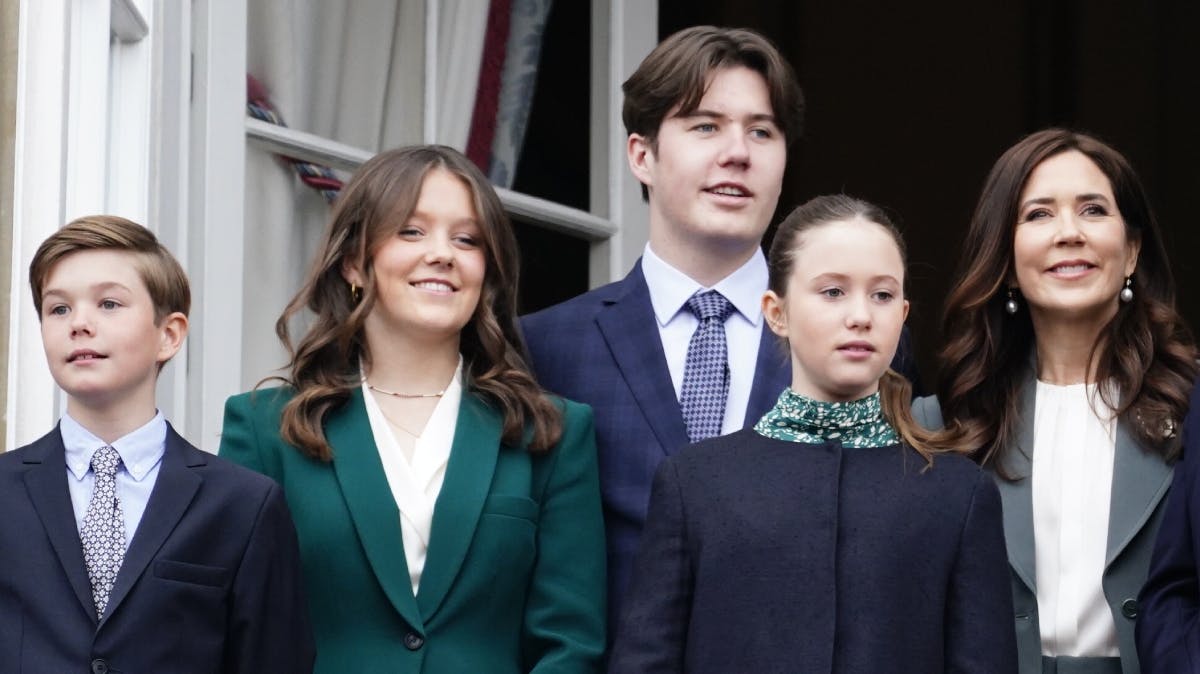 Kronprinsesse Mary og de fire børn, Vincent, Isabella, Christian og Josephine. 