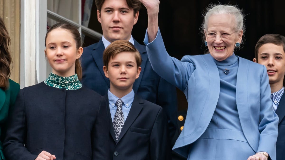 Prinsesse Josephine og prins Vincent fejrer farmor, dronning Margrethe, på sin 83-års fødselsdag.&nbsp;
