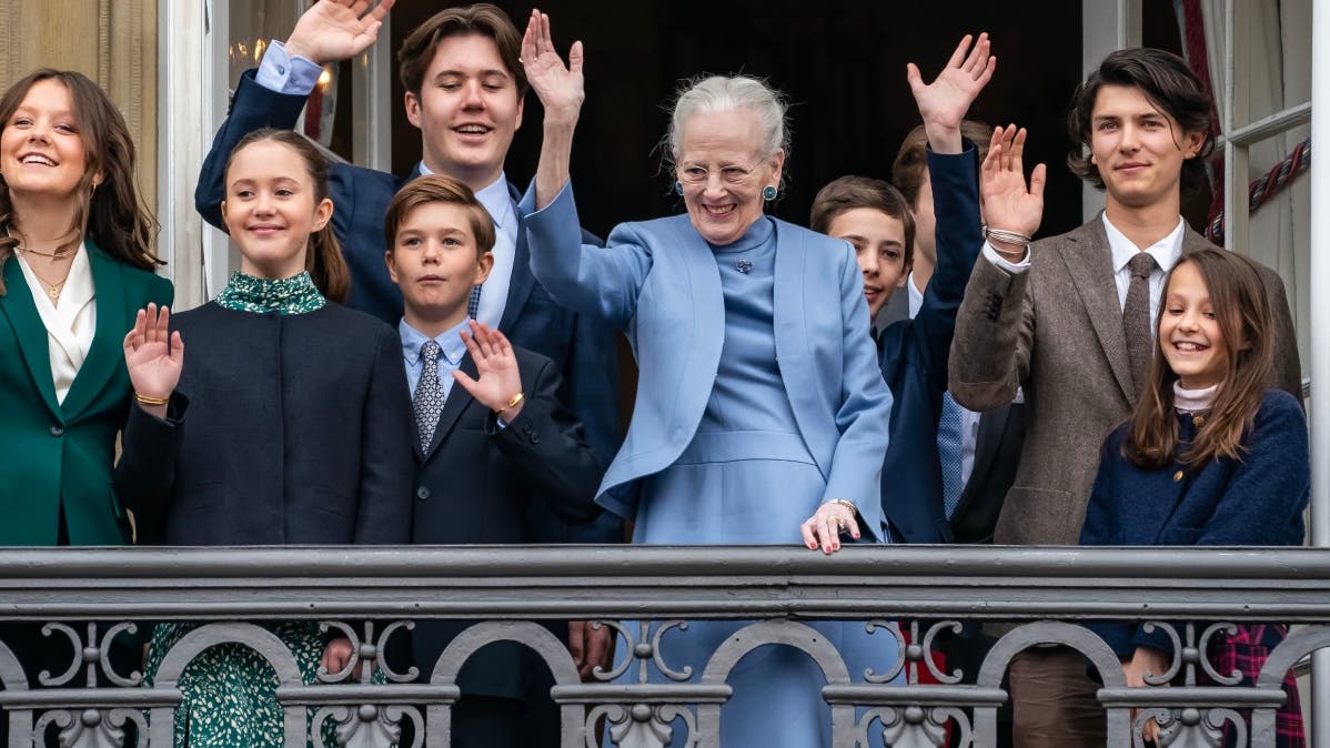 La reina Margarita con todos sus nietos