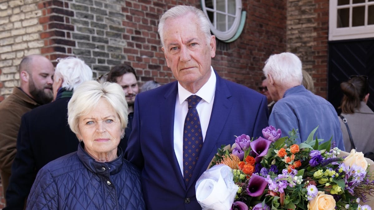Hilda og Keld Heick til Dario Campeottos bisættelse. 