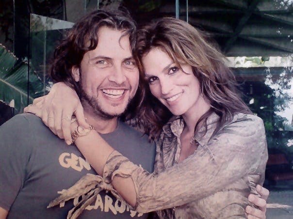 Jesper Westmark sammen med Cindy Crawford