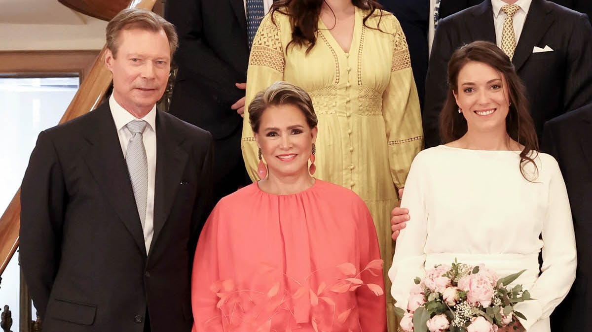 Storhertug Henri og storhertuginde Maria Teresa med deres datter, prinsesse Alexandra.