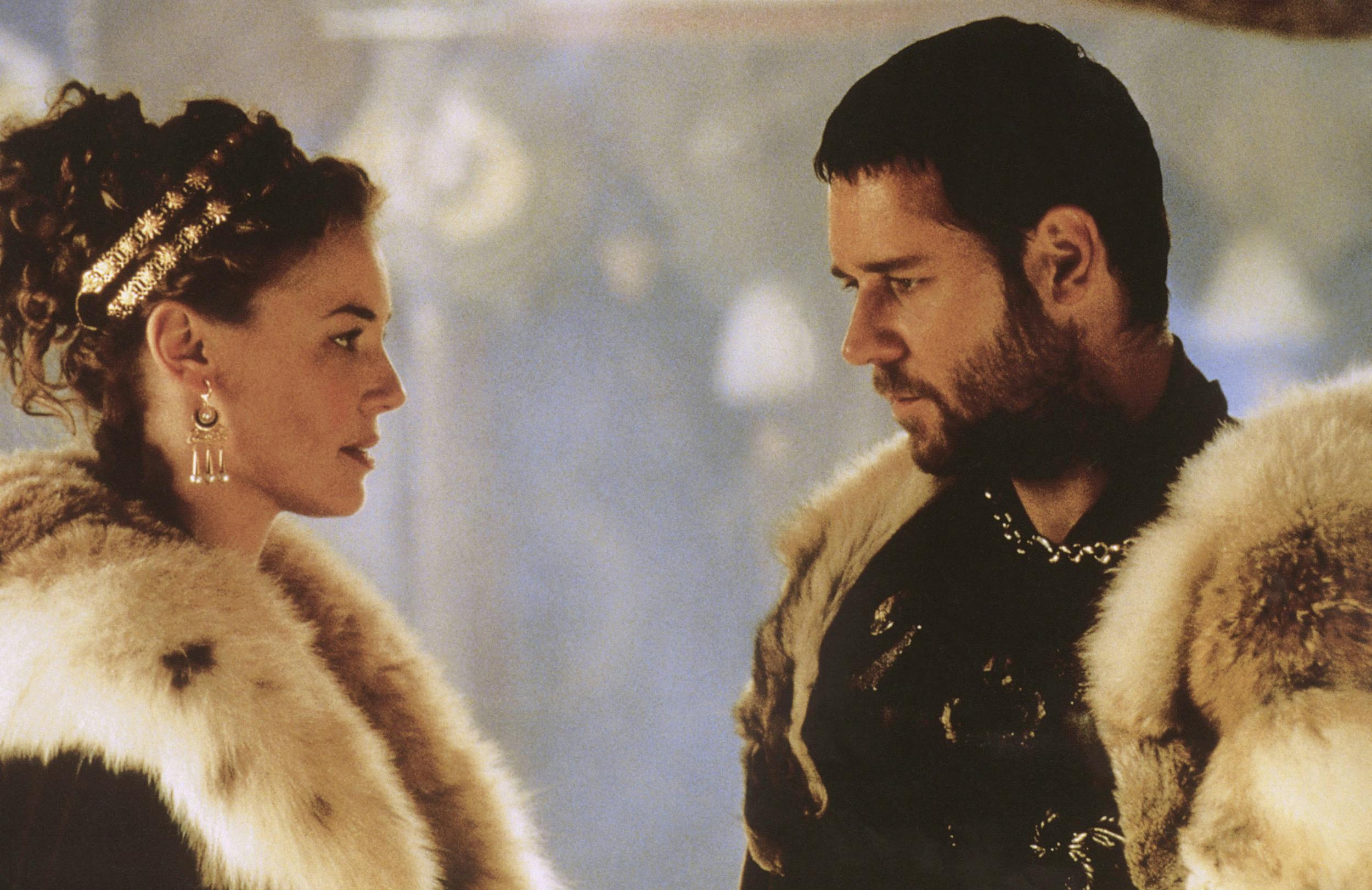 Connie Nielsen og Russel Crowe i "Gladiator" fra 2000.&nbsp;
