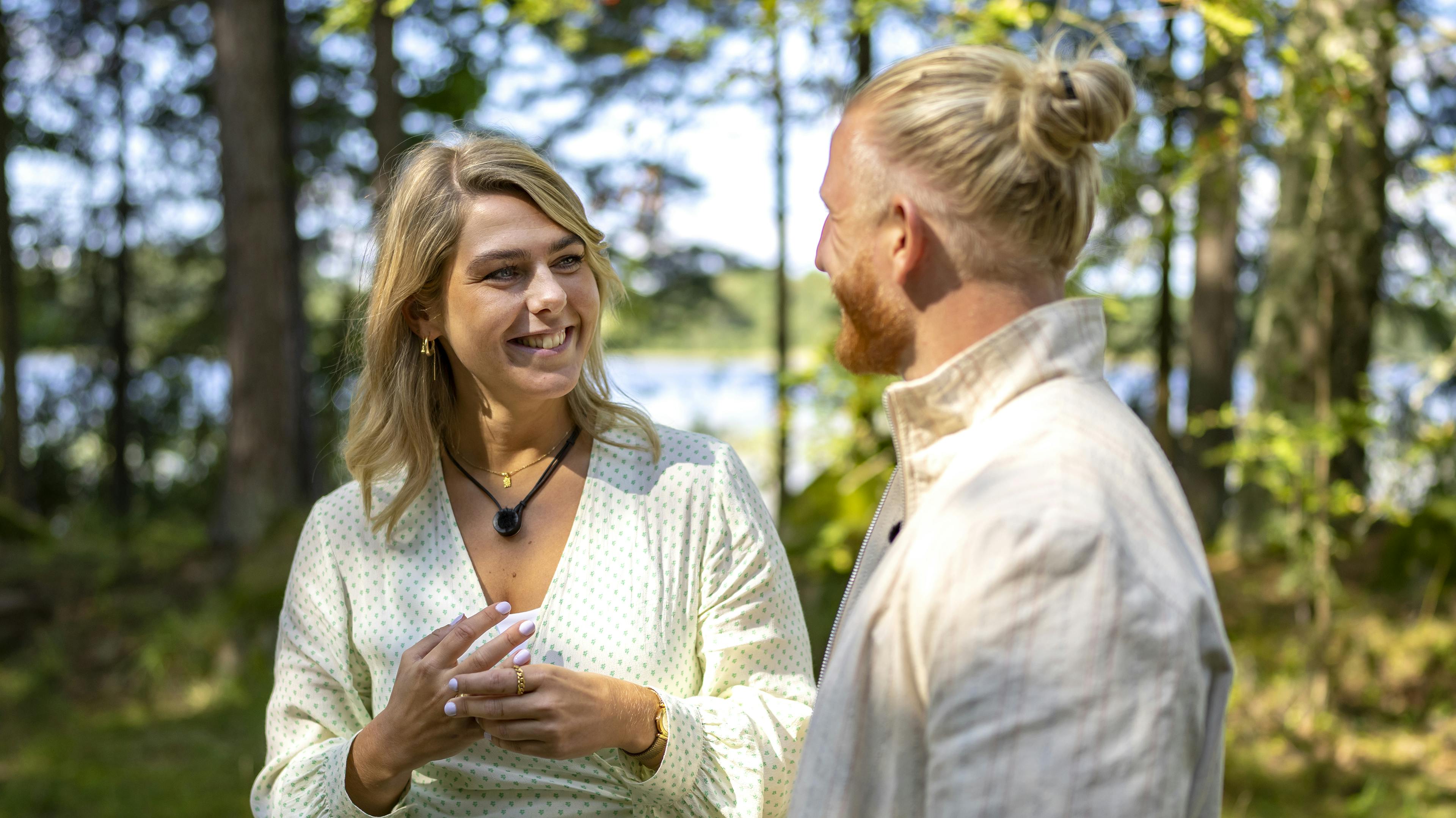 Nanna Elkjær og Morten Damstoft blev matchet i "Alene sammen"

