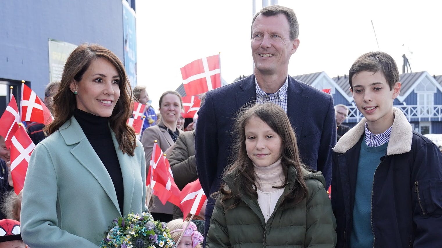 Prinsesse Marie, prins Joachim, komtesse Athena og grev Henrik
