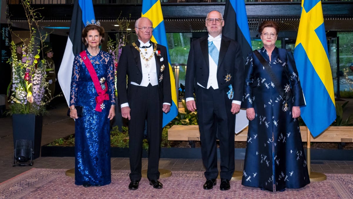 Det svenske kongepar med&nbsp;Estlands præsident, Alar Karis, og hustruen Sirje.
