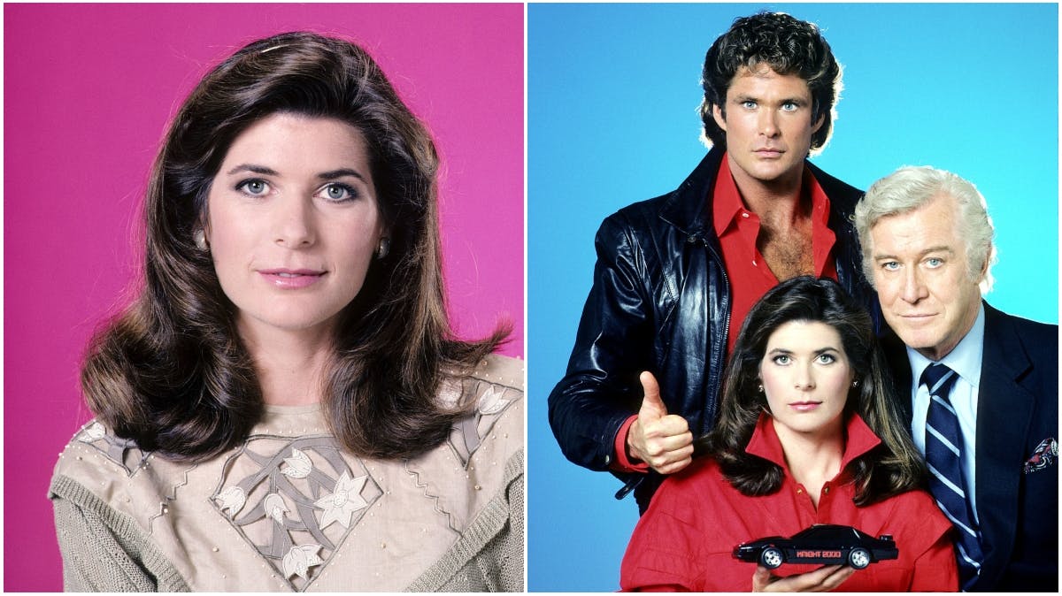 Patricia McPherson, David Hasselhoff og Edward Mulhare i "Knight Rider".