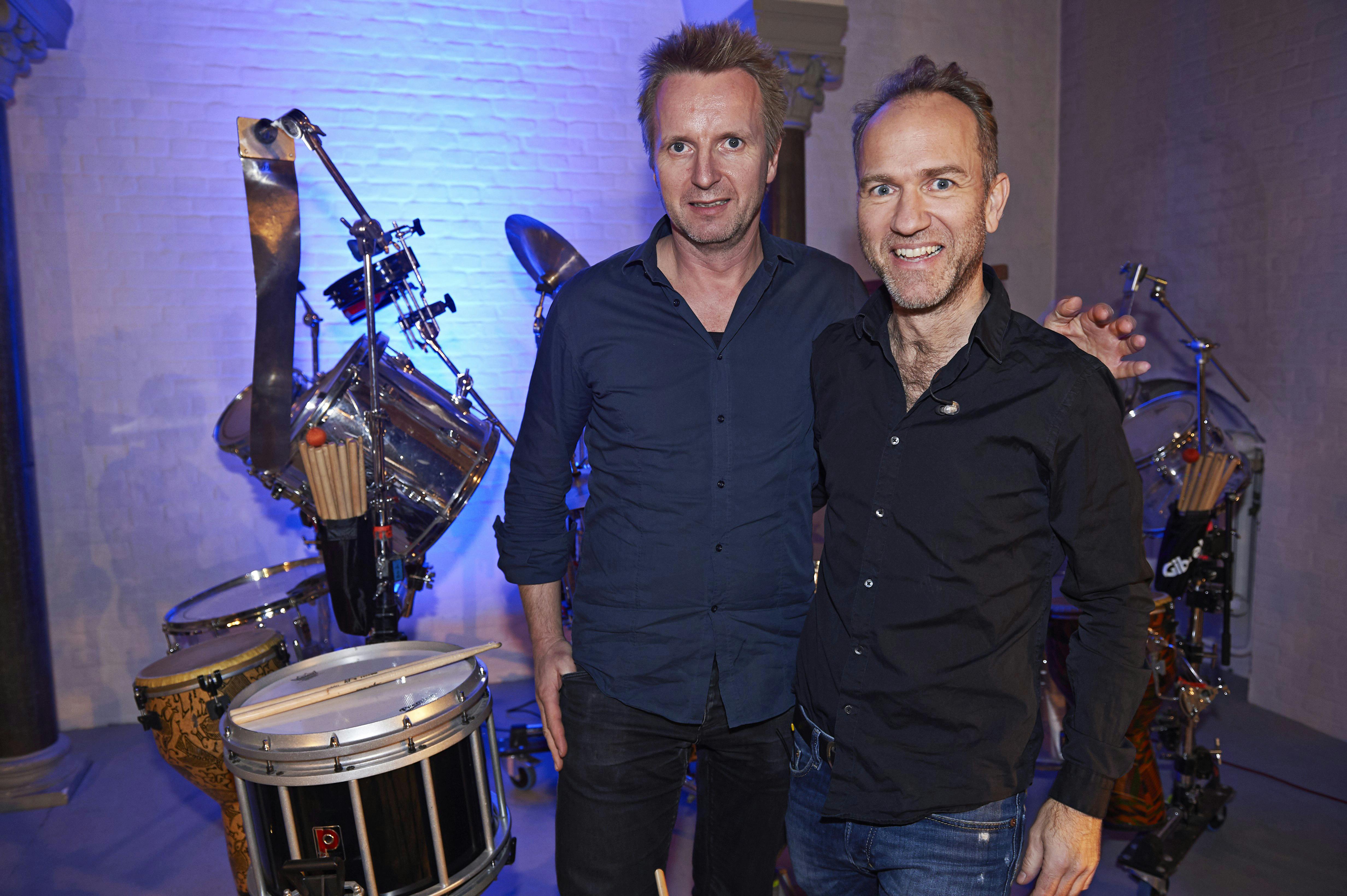 Fra venstre: Uffe Savery og Morten Friis til støttekoncert for Parkinsonforeningen. 