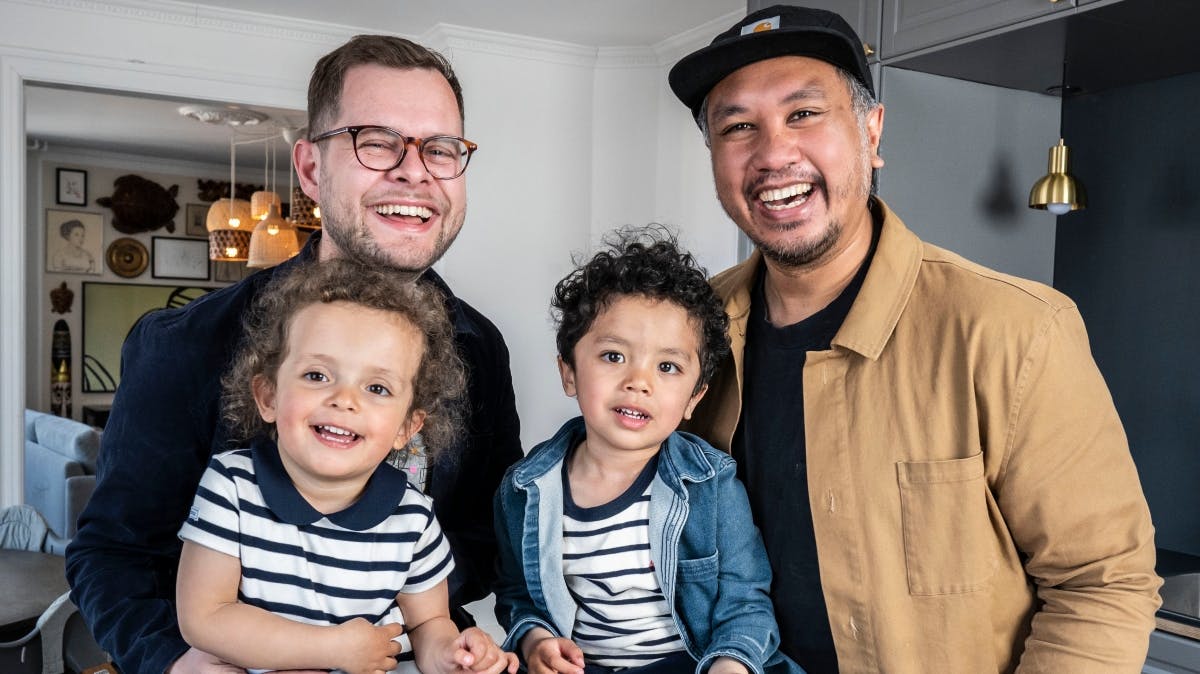 Kaspar og Lambang med børnene Java og Atlas. 