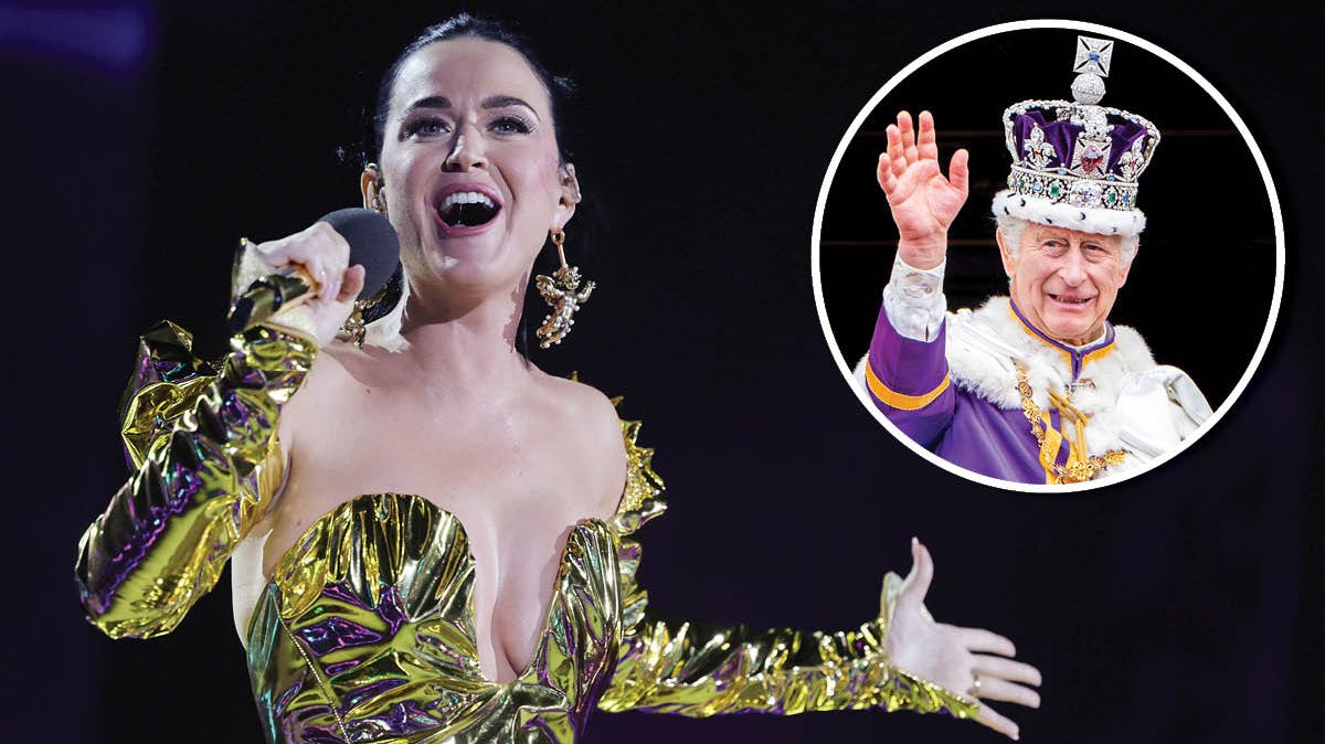 Katy Perry og kong Charles. 
