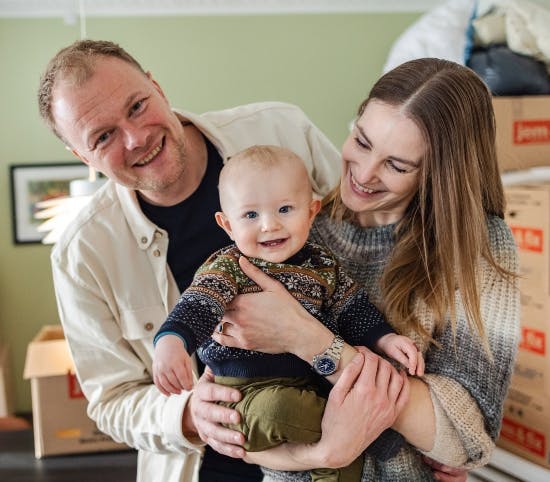 Christian Degn med kæresten Trine Johst Vammen og sønnen Vagn.