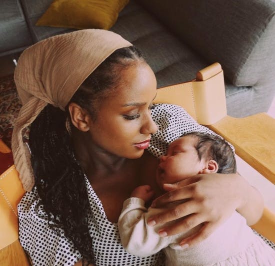 Andrea Lykke Oehlenschlæger med baby Vilde.