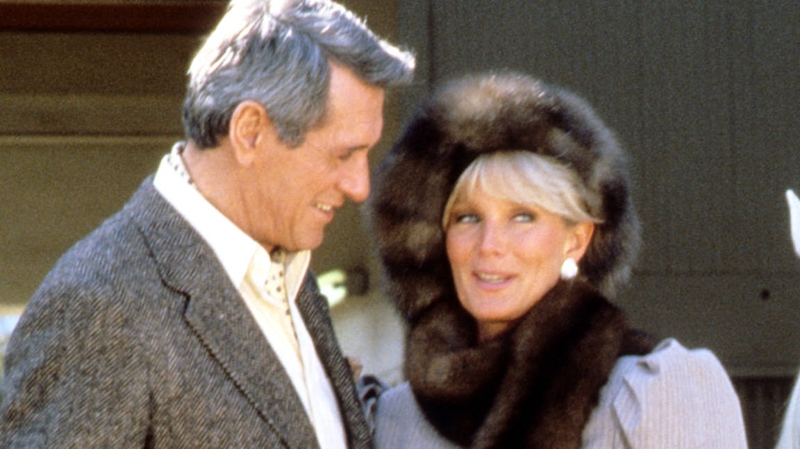 Rock Hudson og Linda Evans som Daniel og Krystle i "Dollars".