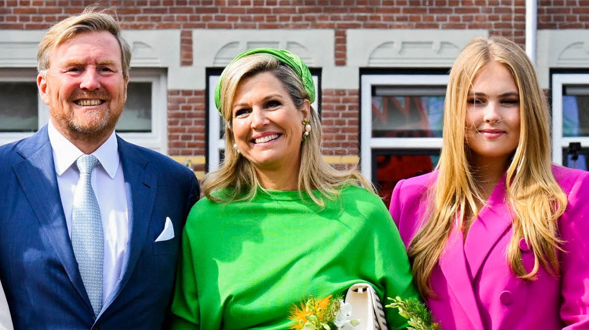 Kong Willem-Alexander, dronning Maxima og prinsesse Amalia. 