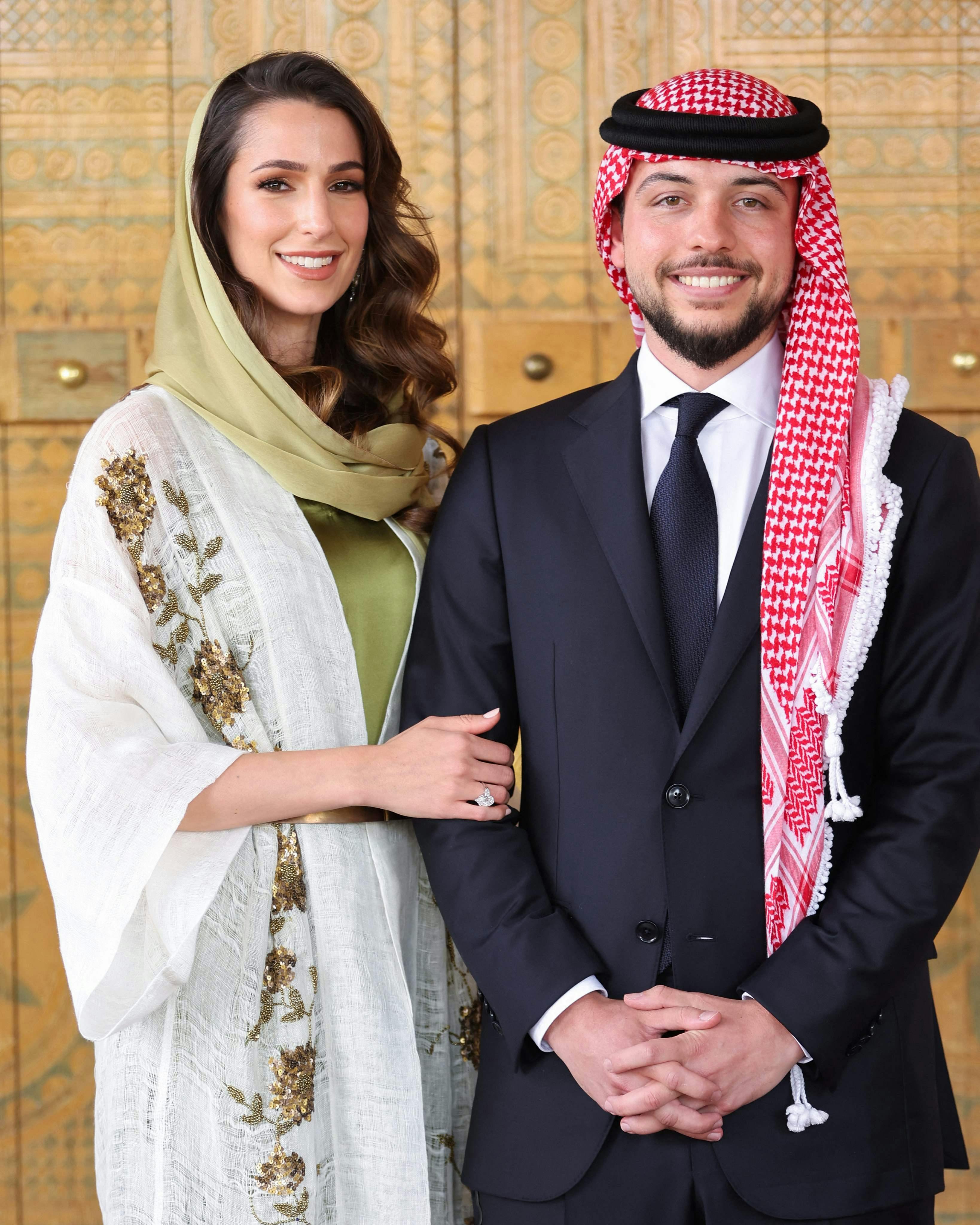 Rajwa al Saif og kronprins Hussein.&nbsp;
