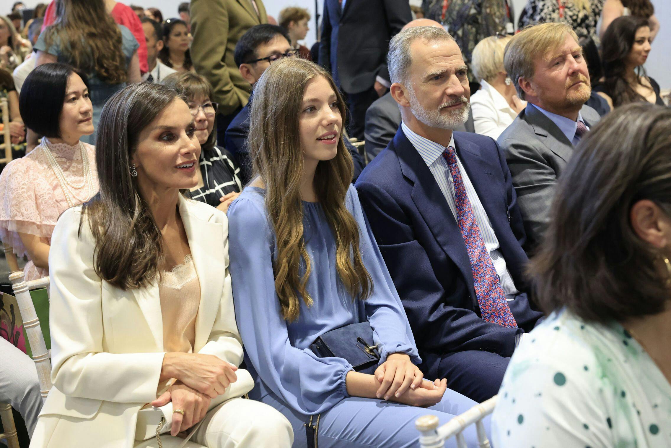 Dronning Letizia, prinsesse Sofia, kong Felipe og kong Willem-Alexander.&nbsp;
