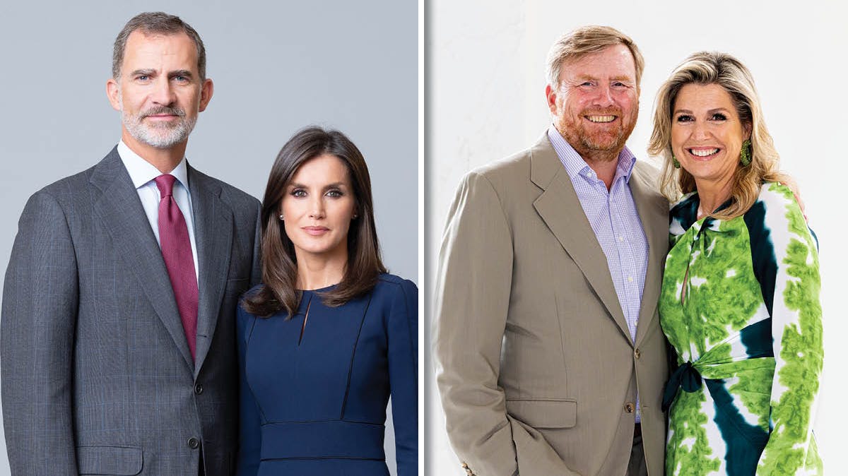 Spaniens kong Felipe og dronning Letizia og Hollands kong Willem-Alexander og dronning Maxima.