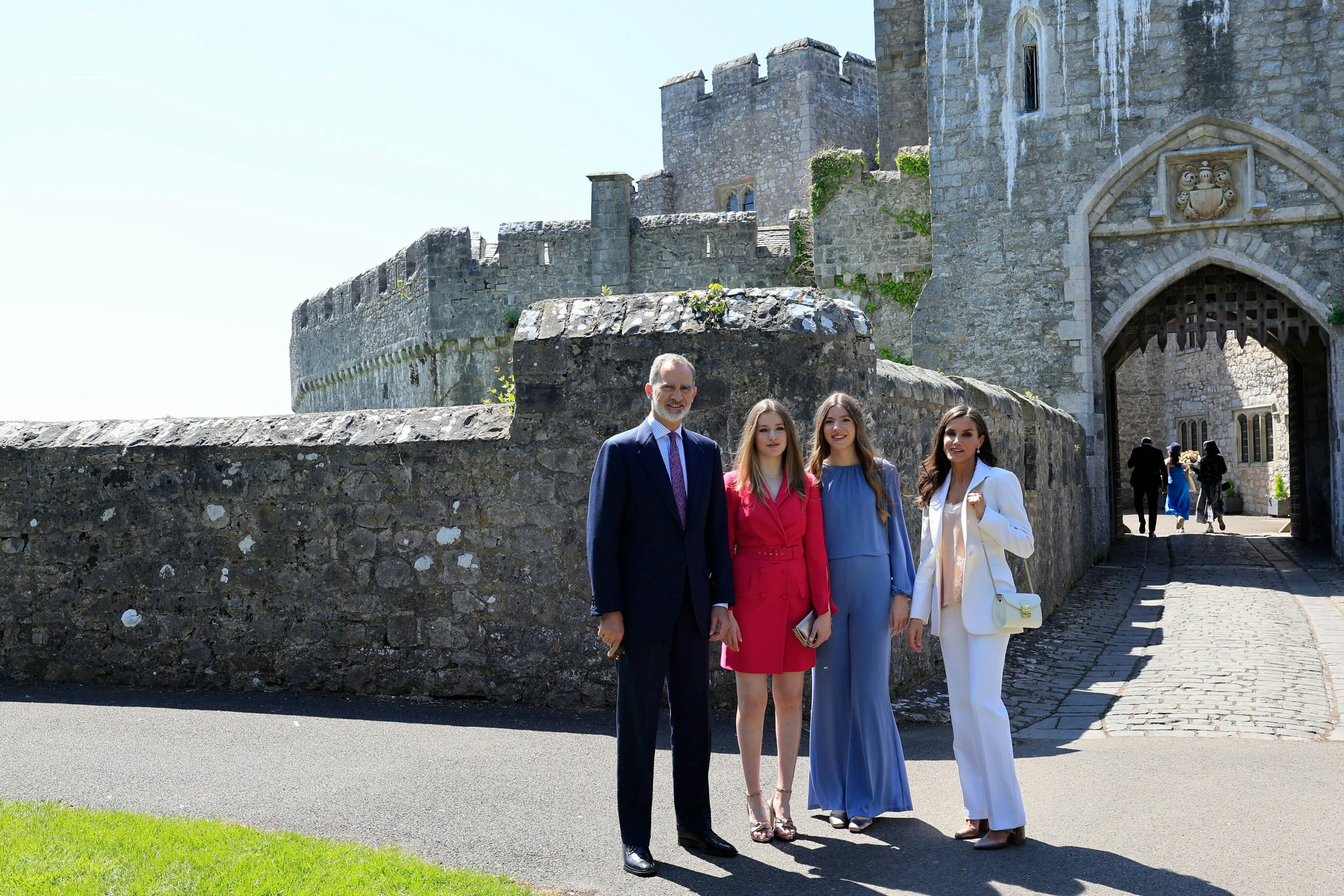 Kong Felipe, prinsesse Leonor, prinsesse Sofia og dronning Letizia.&nbsp;
