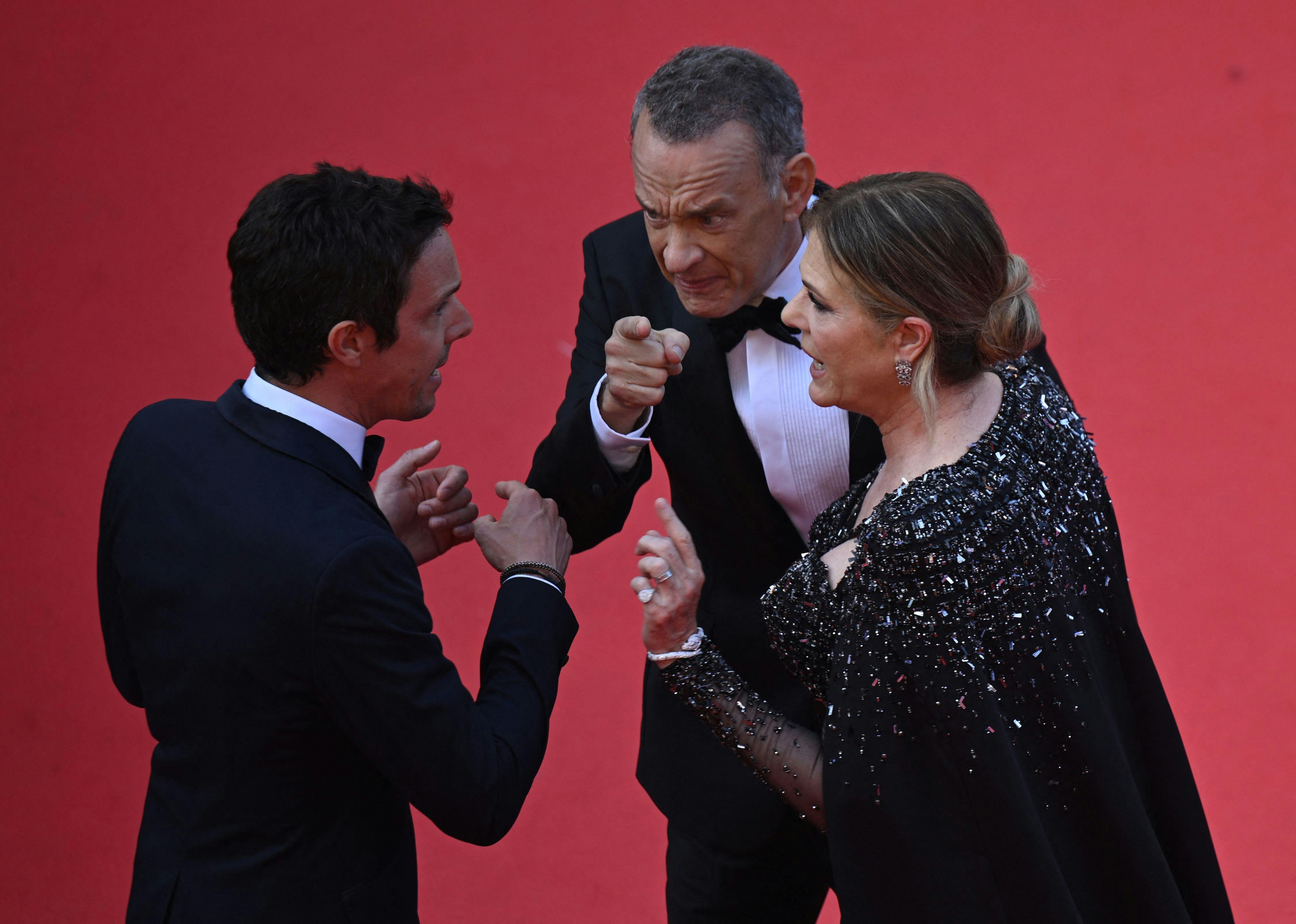 Tom Hanks og Rita Wilson på den røde løber. 