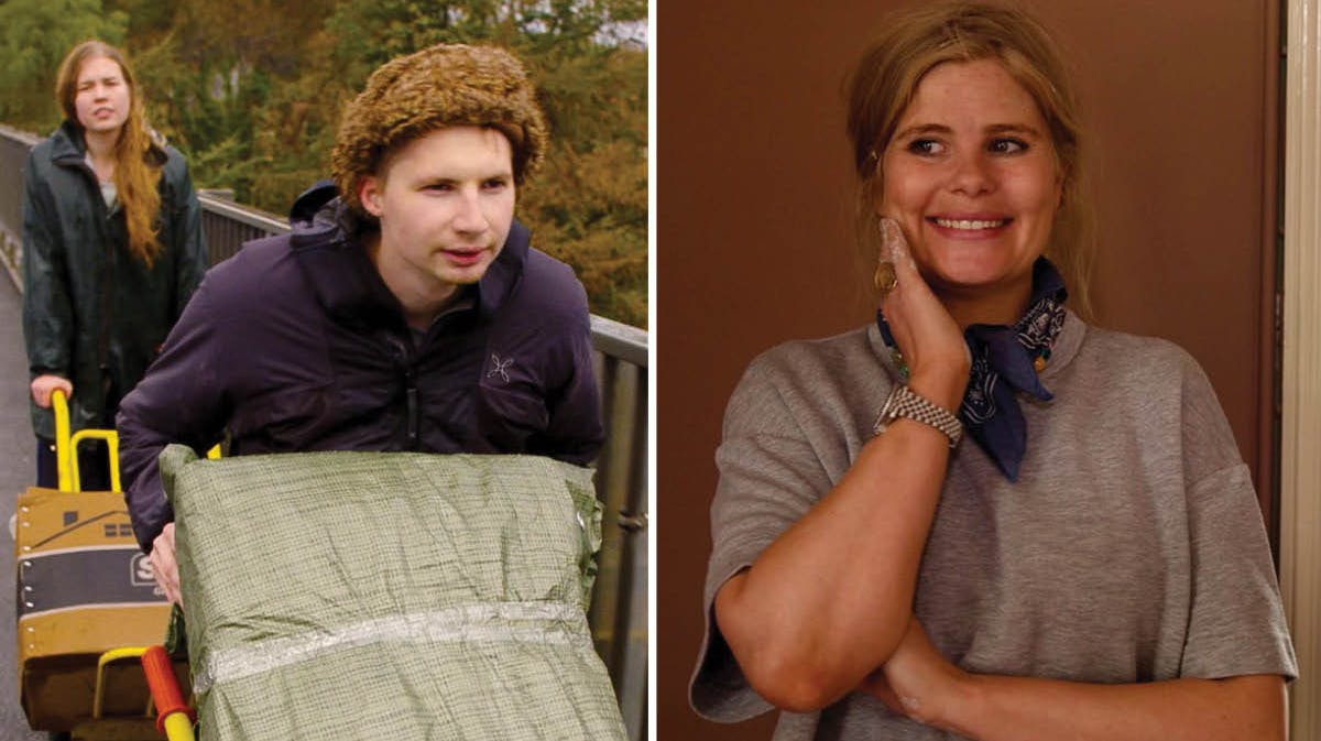 Jonas og Kamilla i sæson 2 af "Trailerpark Danmark", som kan ses på TV 2 Play, og Sofie Linde.
