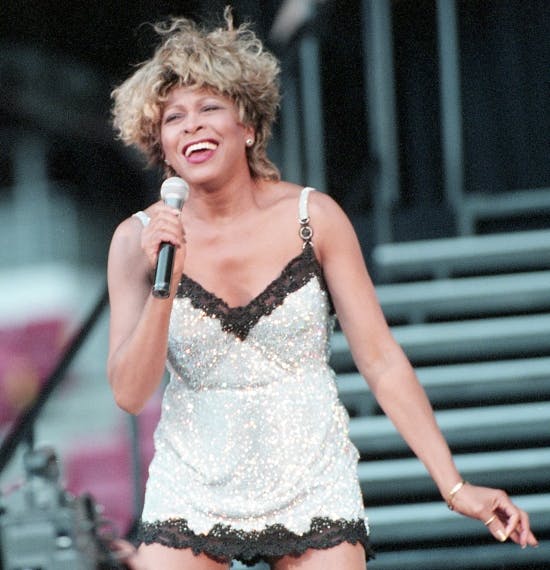 Tina Turner ved koncert i Parken i 1996.